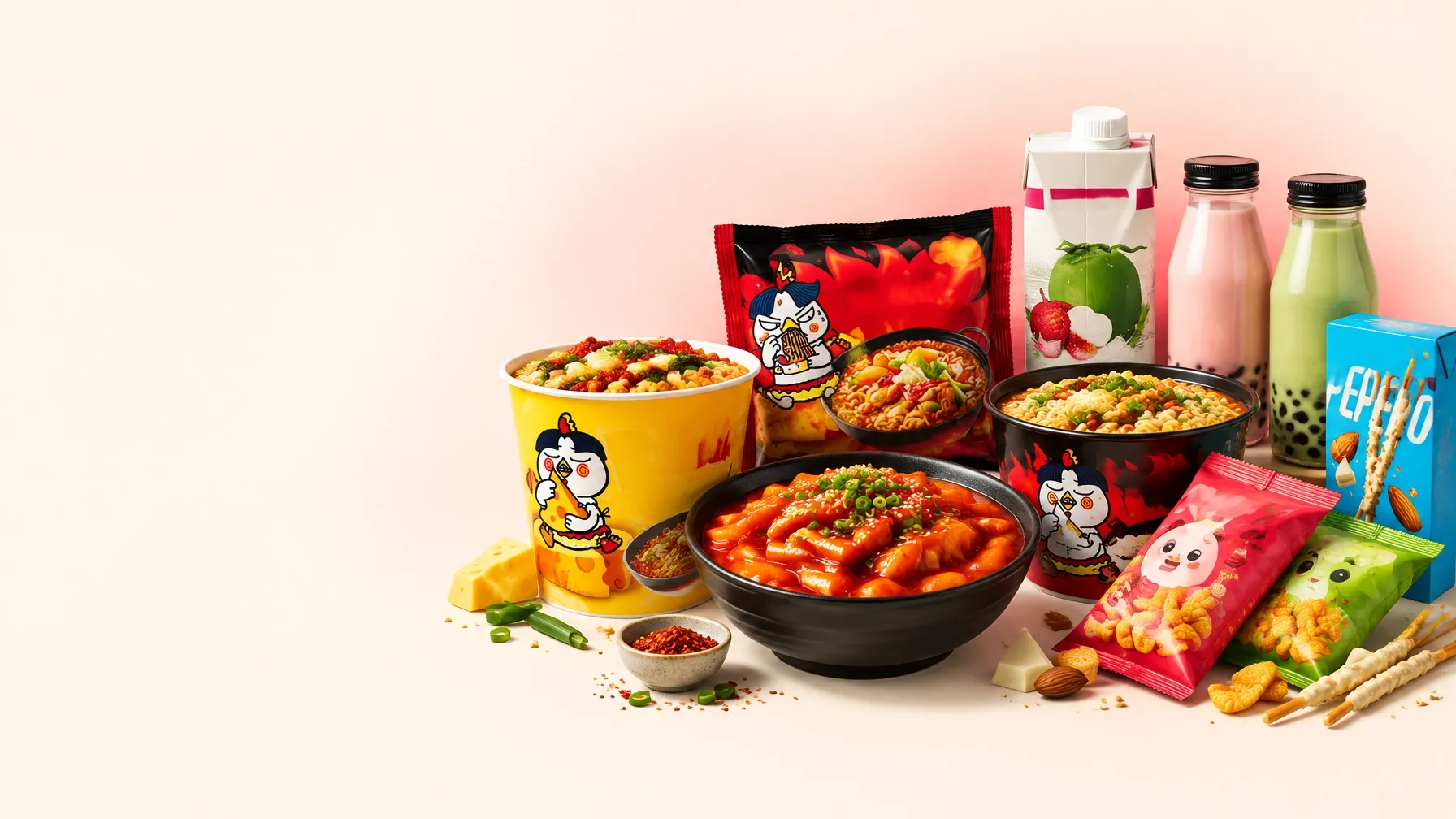 Ramen, tteokbokki, grickalice i bubble tea proizvodi K-Maru Storea